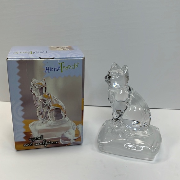 Lead Crystal Cat on Frosted Square Pillow Paperweight Figurine Crystal D'Arques - Picture 3 of 16